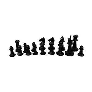 Vintage Drueke Black Chess Pieces Felted 2.5" King Plastic Set‎